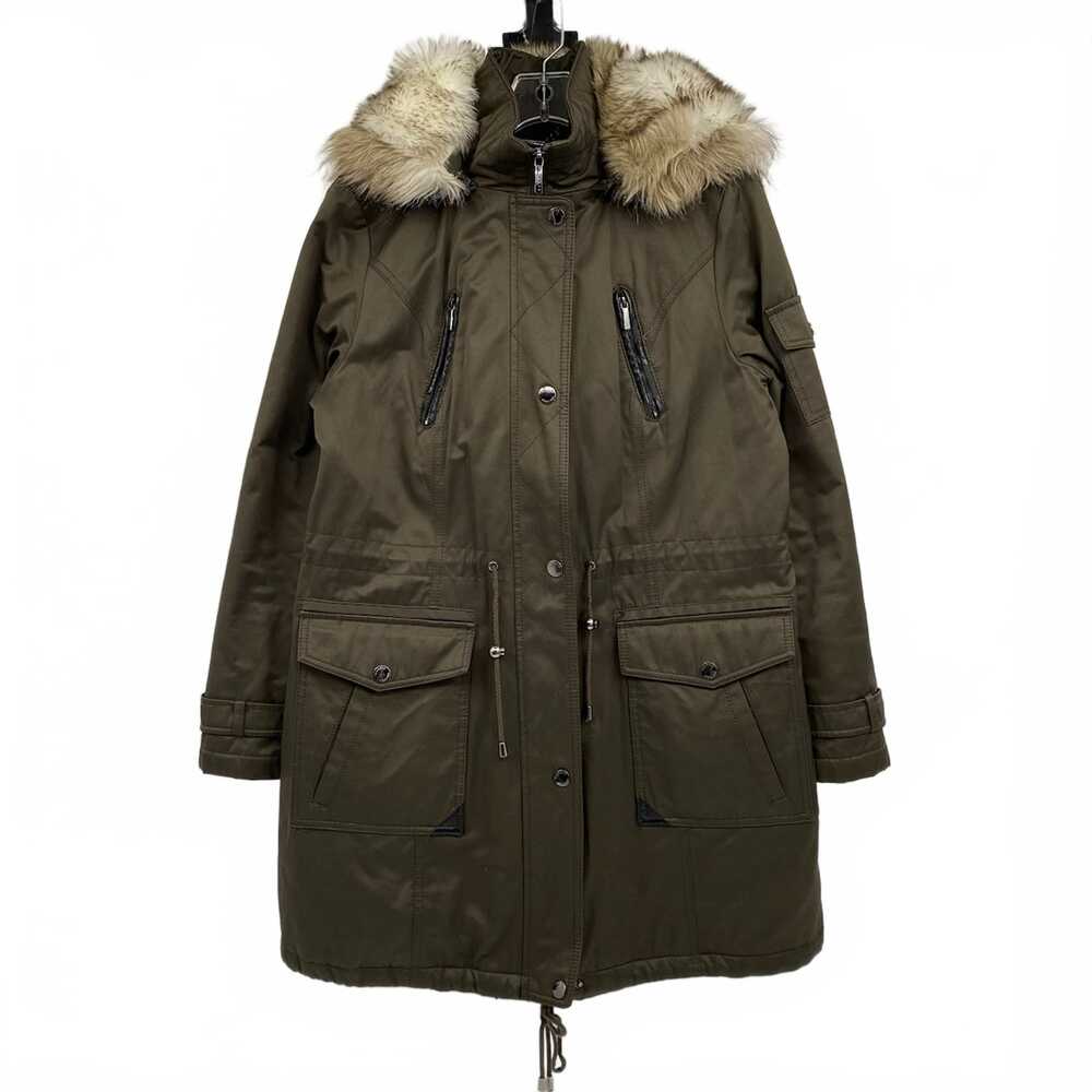Laundry By Shelli Segal Green Faux Fur Hood Parka | Ladies L